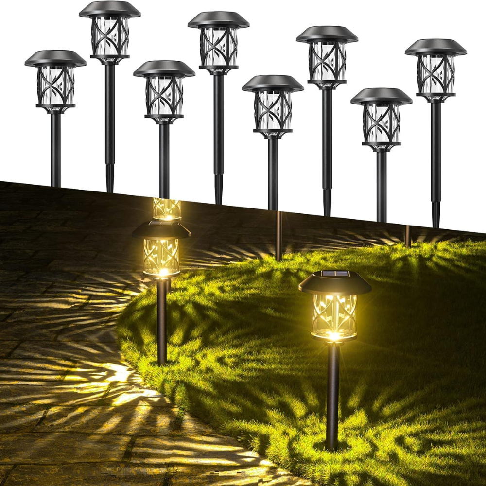 Solar waterproof pathway and garden lights