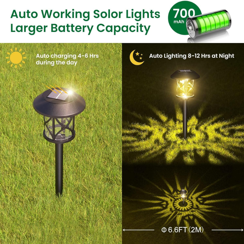 Solar waterproof pathway and garden lights