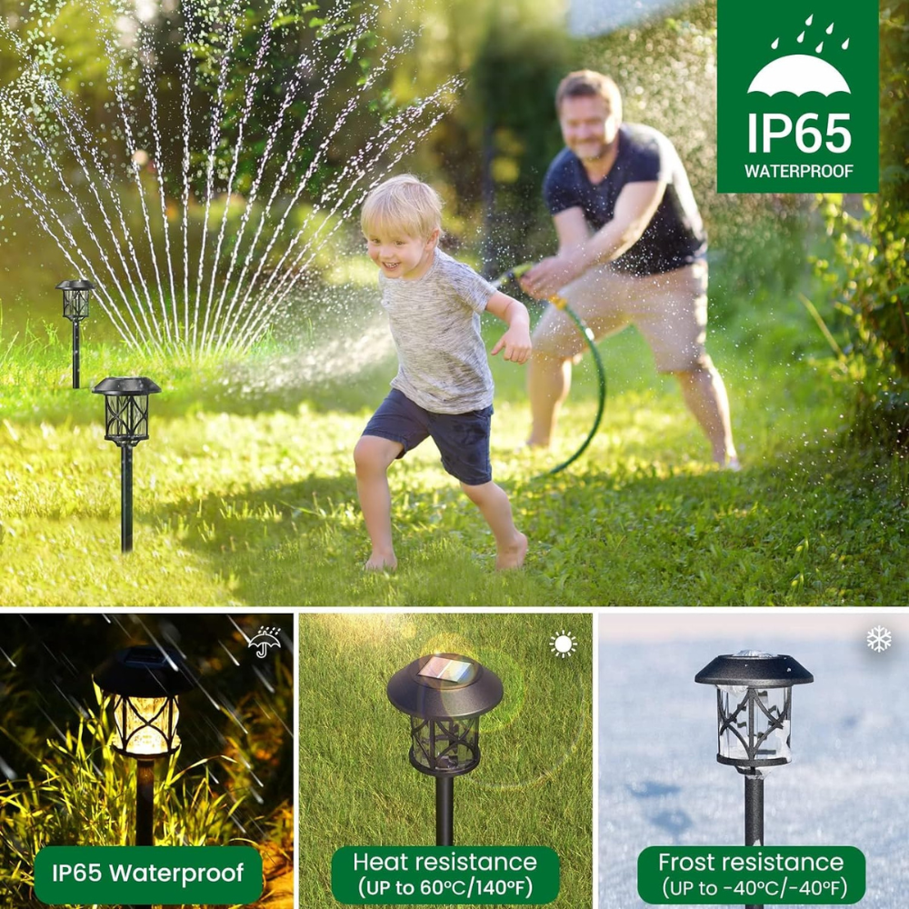 Solar waterproof pathway and garden lights