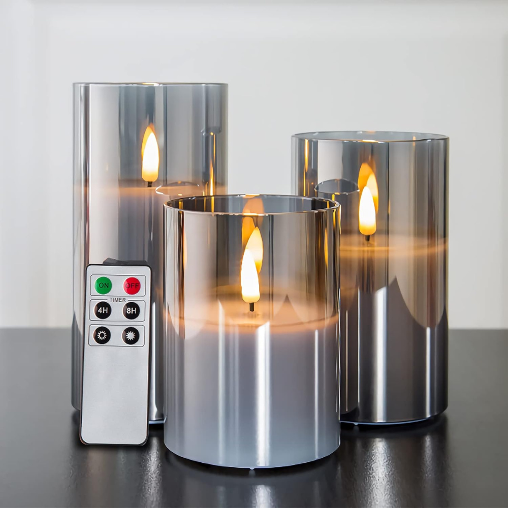 3-Piece LED Candle Set With Remote Control