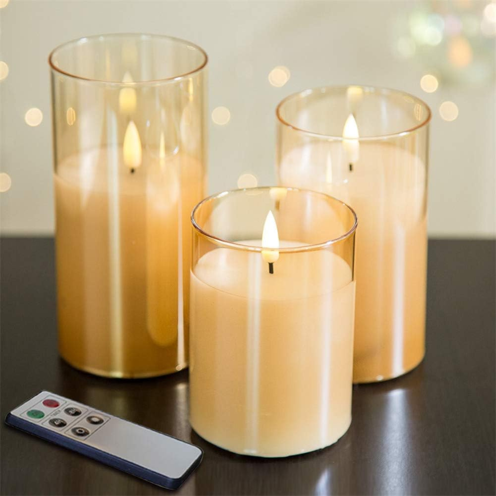 3-Piece LED Candle Set With Remote Control